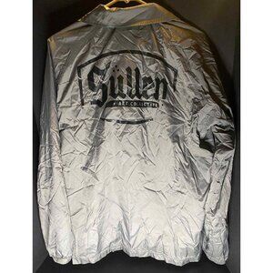 Vtg Sullen Art Collective Mens L Gray Windbreaker Jacket Snap Button Y2K